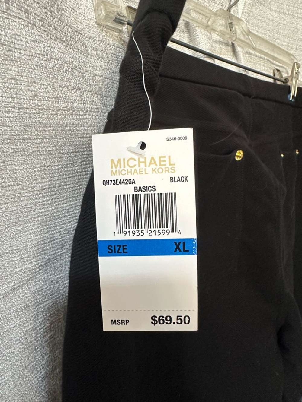 Michael Kors Black Skinny Pull-On Pants with Gold Studs - Picture 3 of 4